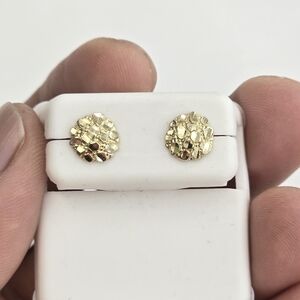 10kt Real Gold Nugget Stud Earring